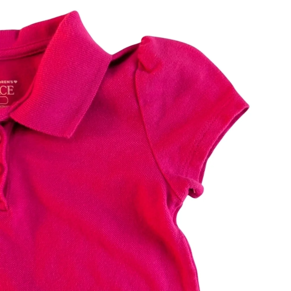 The Children's Place Girls Stylish Pink Polo Dress Cotton Casual Size 4T